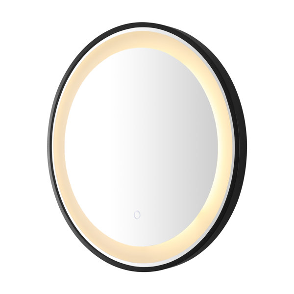 Ivy Bronx Blakewell, 24 Inch, Black/Silver, Aluminum LED Mirror Wayfair